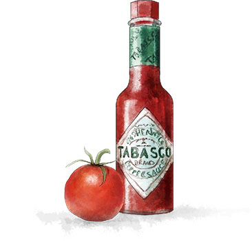 tabasco sauce illustration for bloody mary cherry tomato recipe