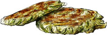 Courgette fritters illustration for zucchini fritter recipe