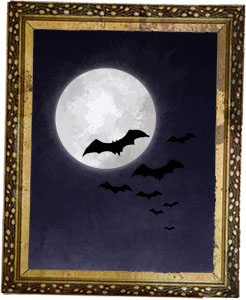 Halloween bats illustration for halloween lamb shank recipe
