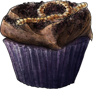 halloween cupcake illustration for recipe
