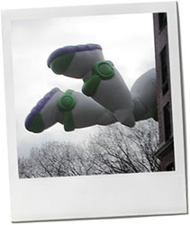 Buzz lightyear flying into a building for thanksgiving cranberry recipe