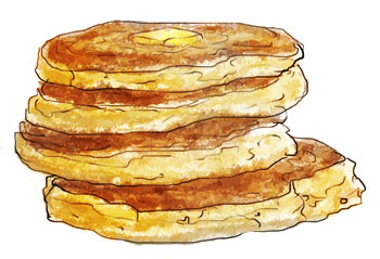 Tower Of Pancakes illustration for leftover Thanksgiving recipe