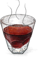 Steaming Bishop Cocktail illustration for Christmas recipe