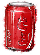 Can of Coke illustration for superbowl chicken recipe