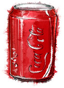 Can of Coke illustration for superbowl chicken recipe Can of Coke illustration for superbowl chicken recipe