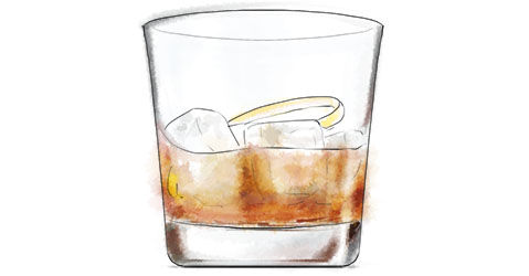 Scotch Mist cocktail illustration for Burns night recipe