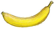 Banana illustration for banana bread recipe