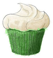 Green Velvet Cupcake for St Patrick's Day
