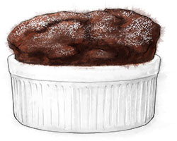 Chocolat Souffle illustration for recipe