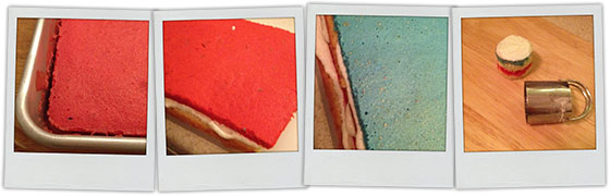 Flag cake preparations for recipe Flag cake preparations for recipe