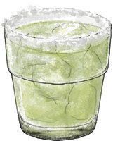 Lime margarita illustration for cocktail recipe