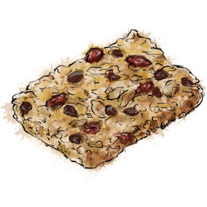 Flapjack With Chocolate And Cherries