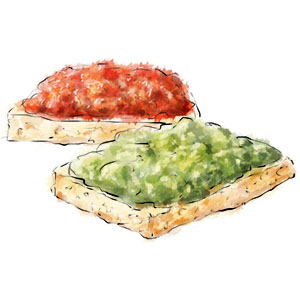 tomato and avocado Bruschetta