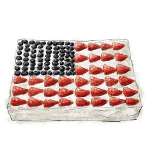 Flag Cake illustration for 4th of july traditional flag cake rec