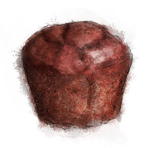 Chocolate Banana Muffin Illustration for muffin recipe